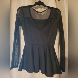 Black Boohoo Peplum Top